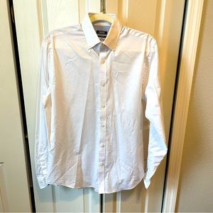 Izod White Men's Dress Shirt - Button-Down Long Sleeve 15.5 34-35